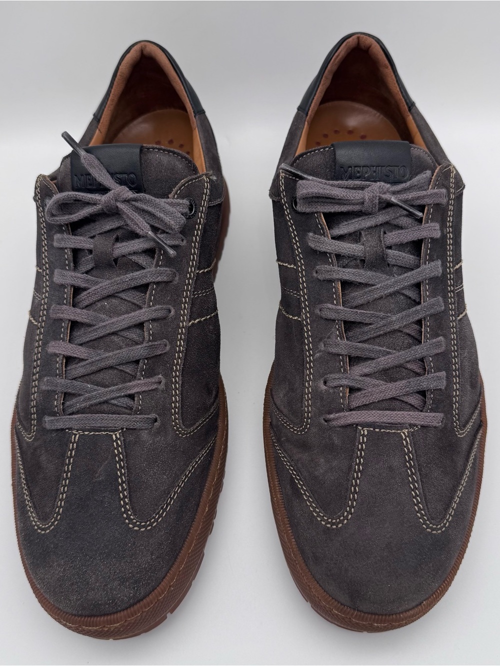 Mephisto Jumper Gray Suede Sneakers Men Size 10.5 Lace Up Comfort Shoes EUC - Picture 7 of 12